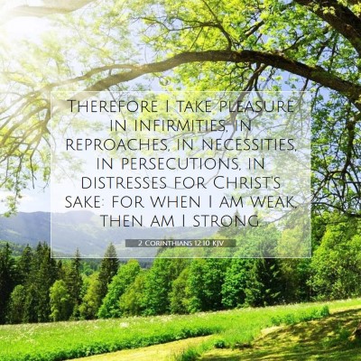 Picture 07 - 2 Corinthians 12:10 KJV - Therefore I take pleasure in infirmities, in - Bible Verse Picture