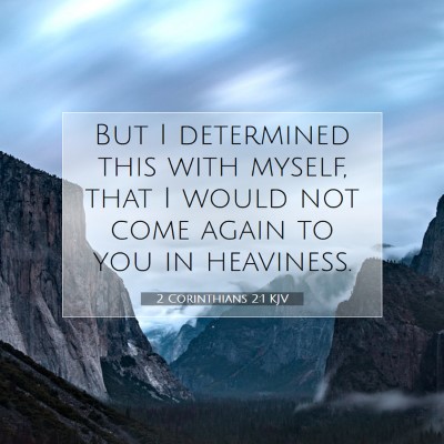 Picture 07 - 2 Corinthians 2:1 KJV - But I determined this with myself, that I would - Bible Verse Picture