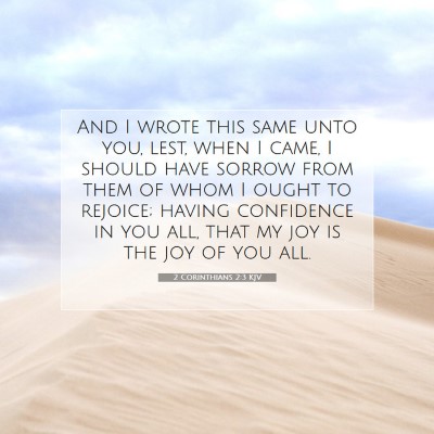 Picture 07 - 2 Corinthians 2:3 KJV - And I wrote this same unto you, lest, when I - Bible Verse Picture