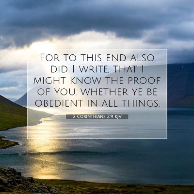 Picture 07 - 2 Corinthians 2:9 KJV - For to this end also did I write, that I might - Bible Verse Picture