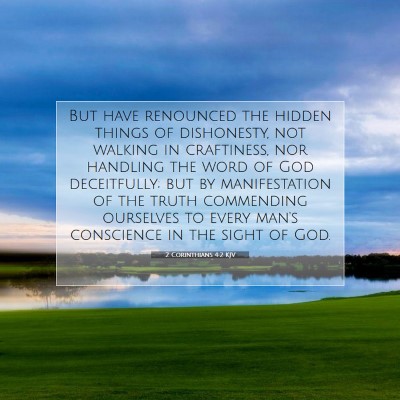 Picture 07 - 2 Corinthians 4:2 KJV - But have renounced the hidden things of - Bible Verse Picture