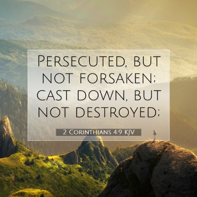 Picture 07 - 2 Corinthians 4:9 KJV - Persecuted, but not forsaken; cast down, but not - Bible Verse Picture