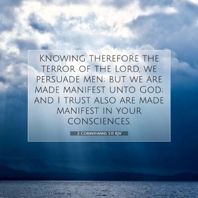 Picture 07 - 2 Corinthians 5:11 KJV - Knowing therefore the terror of the Lord, we - Bible Verse Picture
