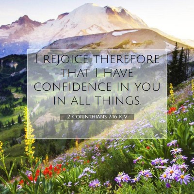 Picture 07 - 2 Corinthians 7:16 KJV - I rejoice therefore that I have confidence in you - Bible Verse Picture