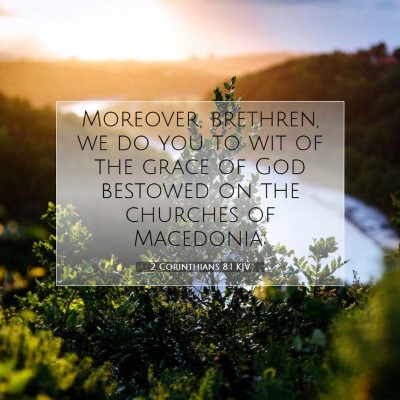 Picture 07 - 2 Corinthians 8:1 KJV - Moreover, brethren, we do you to wit of the grace - Bible Verse Picture