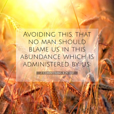 Picture 07 - 2 Corinthians 8:20 KJV - Avoiding this, that no man should blame us in - Bible Verse Picture