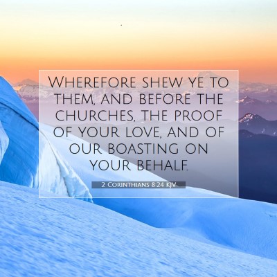 Picture 07 - 2 Corinthians 8:24 KJV - Wherefore shew ye to them, and before the - Bible Verse Picture