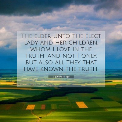 Picture 07 - 2 John 1:1 KJV - The elder unto the elect lady and her children, - Bible Verse Picture