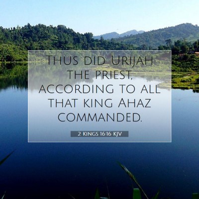 Picture 07 - 2 Kings 16:16 KJV - Thus did Urijah the priest, according to all that - Bible Verse Picture