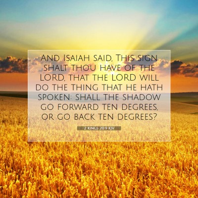 Picture 07 - 2 Kings 20:9 KJV - And Isaiah said, This sign shalt thou have of the - Bible Verse Picture