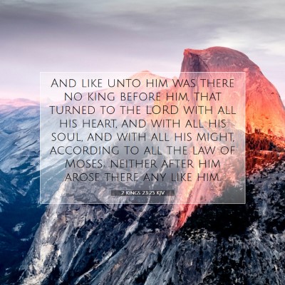 Picture 07 - 2 Kings 23:25 KJV - And like unto him was there no king before him, - Bible Verse Picture