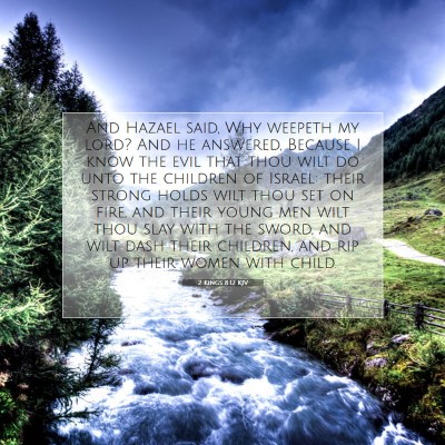 Picture 07 - 2 Kings 8:12 KJV - And Hazael said, Why weepeth my lord? And he - Bible Verse Picture
