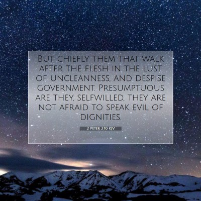 Picture 07 - 2 Peter 2:10 KJV - But chiefly them that walk after the flesh in the - Bible Verse Picture