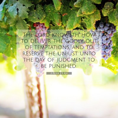 Picture 07 - 2 Peter 2:9 KJV - The Lord knoweth how to deliver the godly out of - Bible Verse Picture