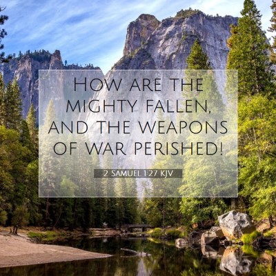 Picture 07 - 2 Samuel 1:27 KJV - How are the mighty fallen, and the weapons of war - Bible Verse Picture