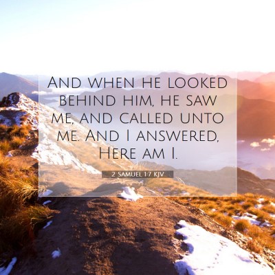 Picture 07 - 2 Samuel 1:7 KJV - And when he looked behind him, he saw me, and - Bible Verse Picture
