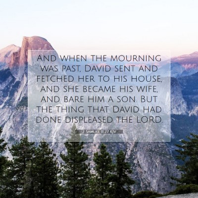 Picture 07 - 2 Samuel 11:27 KJV - And when the mourning was past, David sent and - Bible Verse Picture