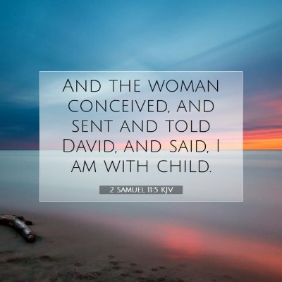 Picture 07 - 2 Samuel 11:5 KJV - And the woman conceived, and sent and told David, - Bible Verse Picture