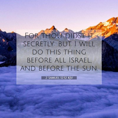 Picture 07 - 2 Samuel 12:12 KJV - For thou didst it secretly: but I will do this - Bible Verse Picture