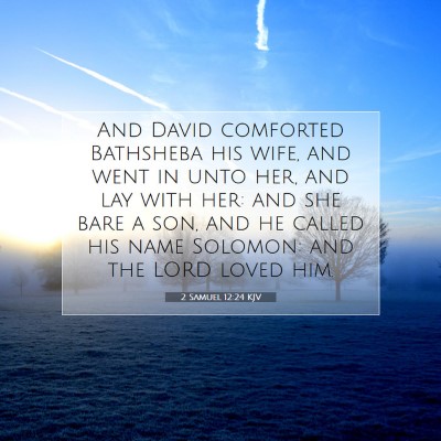 Picture 07 - 2 Samuel 12:24 KJV - And David comforted Bathsheba his wife, and went - Bible Verse Picture