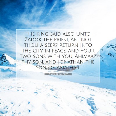 Picture 07 - 2 Samuel 15:27 KJV - The king said also unto Zadok the priest, Art not - Bible Verse Picture