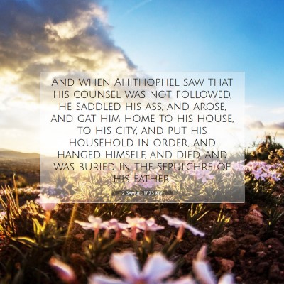 Picture 07 - 2 Samuel 17:23 KJV - And when Ahithophel saw that his counsel was not - Bible Verse Picture