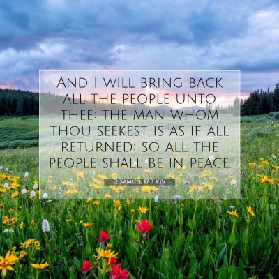 Picture 07 - 2 Samuel 17:3 KJV - And I will bring back all the people unto thee: - Bible Verse Picture