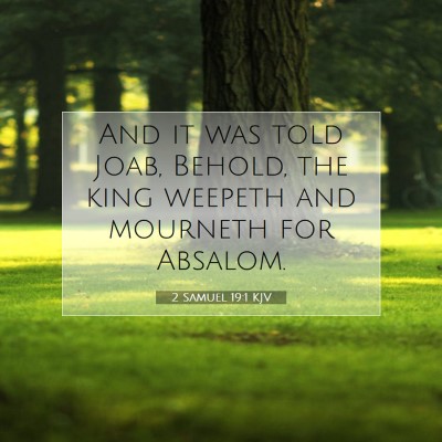 Picture 07 - 2 Samuel 19:1 KJV - And it was told Joab, Behold, the king weepeth - Bible Verse Picture