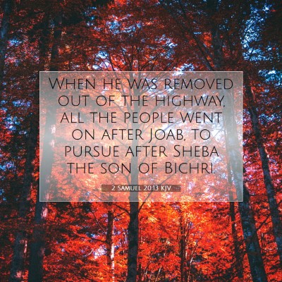 Picture 07 - 2 Samuel 20:13 KJV - When he was removed out of the highway, all the - Bible Verse Picture