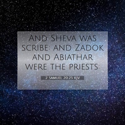 Picture 07 - 2 Samuel 20:25 KJV - And Sheva was scribe: and Zadok and Abiathar were - Bible Verse Picture