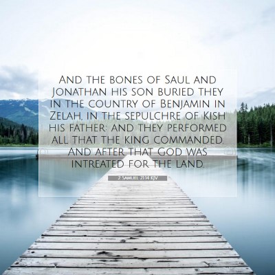 Picture 07 - 2 Samuel 21:14 KJV - And the bones of Saul and Jonathan his son buried - Bible Verse Picture