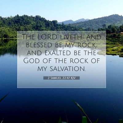 Picture 07 - 2 Samuel 22:47 KJV - The LORD liveth; and blessed be my rock; and - Bible Verse Picture