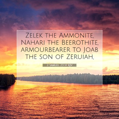 Picture 07 - 2 Samuel 23:37 KJV - Zelek the Ammonite, Nahari the Beerothite, - Bible Verse Picture