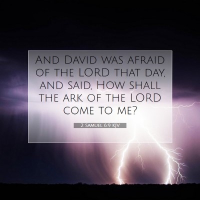 Picture 07 - 2 Samuel 6:9 KJV - And David was afraid of the LORD that day, and - Bible Verse Picture