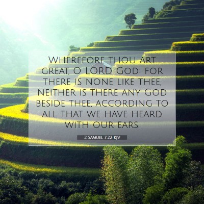 Picture 07 - 2 Samuel 7:22 KJV - Wherefore thou art great, O LORD God: for there - Bible Verse Picture