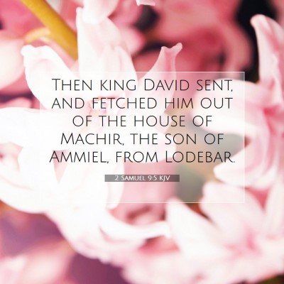 Picture 07 - 2 Samuel 9:5 KJV - Then king David sent, and fetched him out of the - Bible Verse Picture