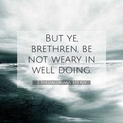Picture 07 - 2 Thessalonians 3:13 KJV - But ye, brethren, be not weary in well - Bible Verse Picture