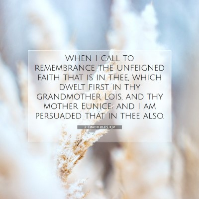 Picture 07 - 2 Timothy 1:5 KJV - When I call to remembrance the unfeigned faith - Bible Verse Picture