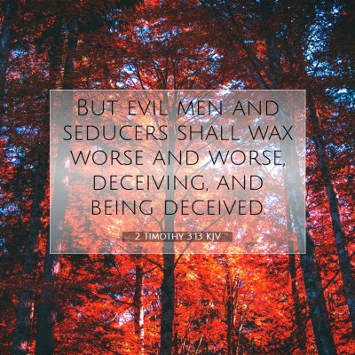 Picture 07 - 2 Timothy 3:13 KJV - But evil men and seducers shall wax worse and - Bible Verse Picture