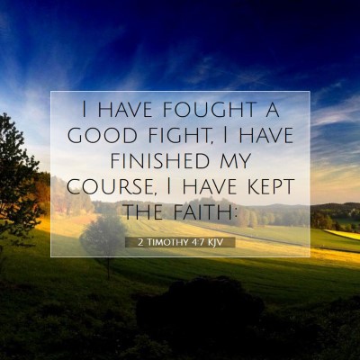 Picture 07 - 2 Timothy 4:7 KJV - I have fought a good fight, I have finished my - Bible Verse Picture