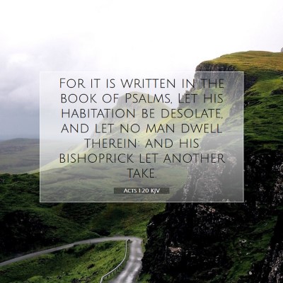 Picture 07 - Acts 1:20 KJV - For it is written in the book of Psalms, Let his - Bible Verse Picture
