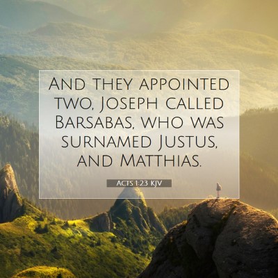 Picture 07 - Acts 1:23 KJV - And they appointed two, Joseph called Barsabas, - Bible Verse Picture