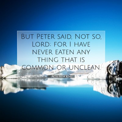 Picture 07 - Acts 10:14 KJV - But Peter said, Not so, Lord; for I have never - Bible Verse Picture