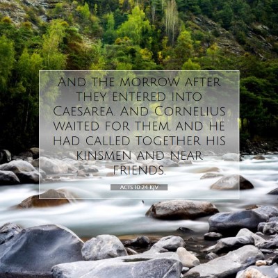 Picture 07 - Acts 10:24 KJV - And the morrow after they entered into Caesarea. - Bible Verse Picture