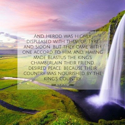 Picture 07 - Acts 12:20 KJV - And Herod was highly displeased with them of Tyre - Bible Verse Picture