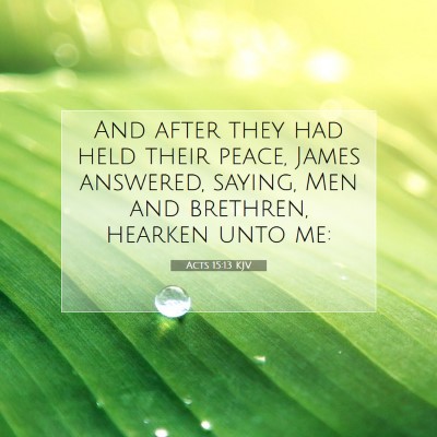 Picture 07 - Acts 15:13 KJV - And after they had held their peace, James - Bible Verse Picture