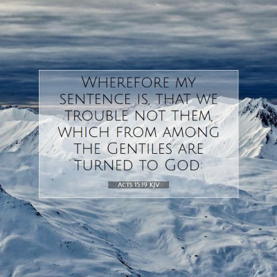 Picture 07 - Acts 15:19 KJV - Wherefore my sentence is, that we trouble not - Bible Verse Picture