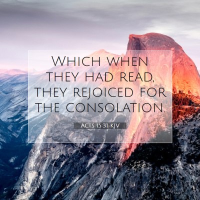 Picture 07 - Acts 15:31 KJV - Which when they had read, they rejoiced for the - Bible Verse Picture