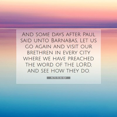 Picture 07 - Acts 15:36 KJV - And some days after Paul said unto Barnabas, Let - Bible Verse Picture