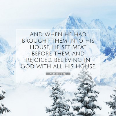 Picture 07 - Acts 16:34 KJV - And when he had brought them into his house, he - Bible Verse Picture